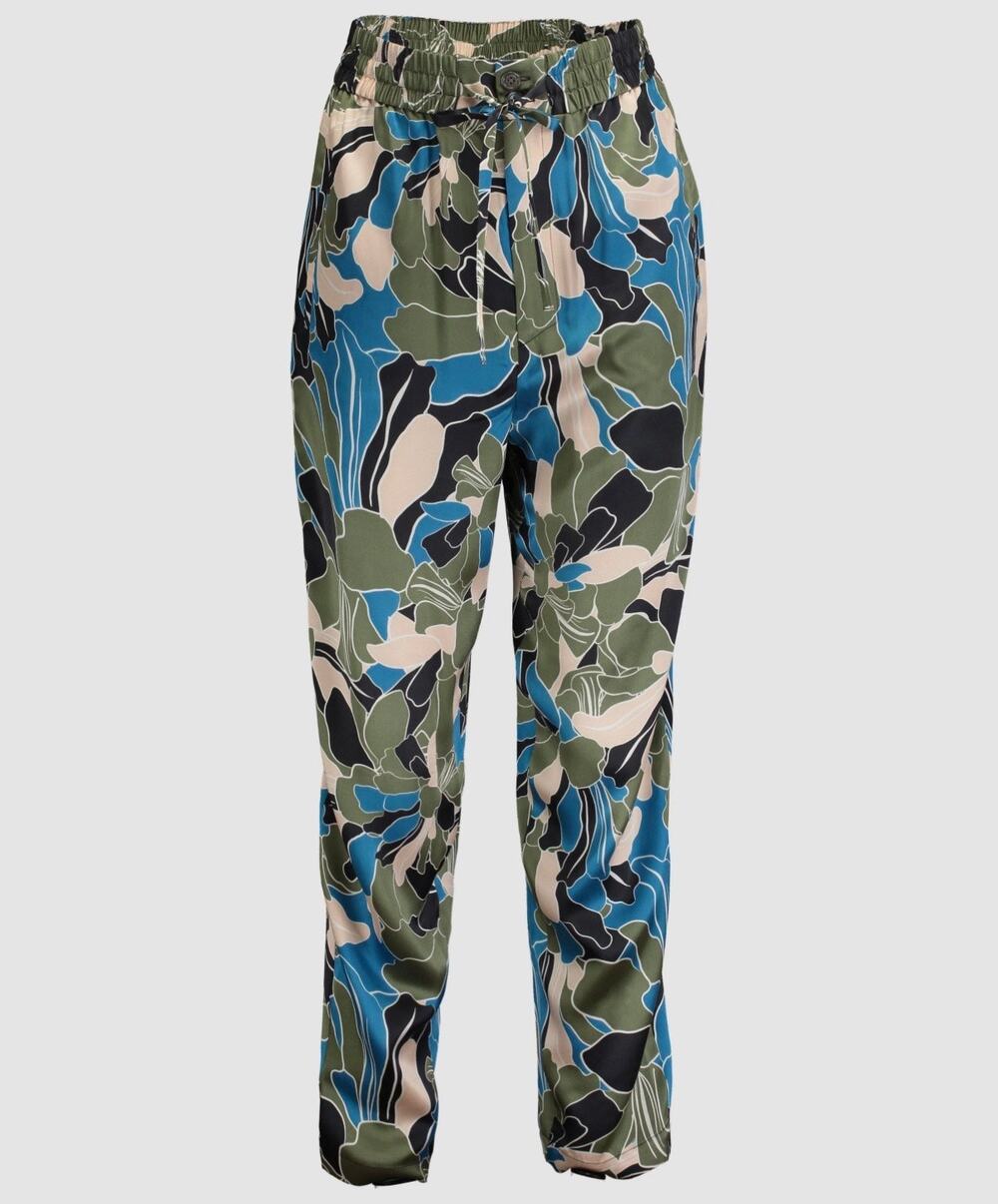 Equipment Suzette Drawstring Floral Pants 100% Silk Size XS Ankle Jogger
